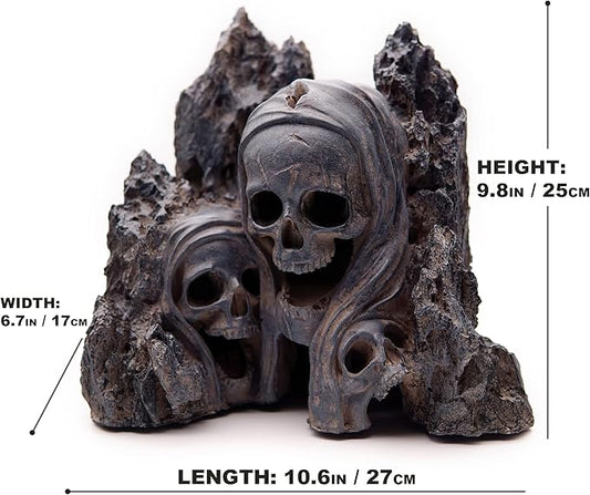 Allcolor Fish Tank Decor Rocks.Aquarium Decoration Model.Easy and Quick Solution for Aquascaping.(Skull Canyon)