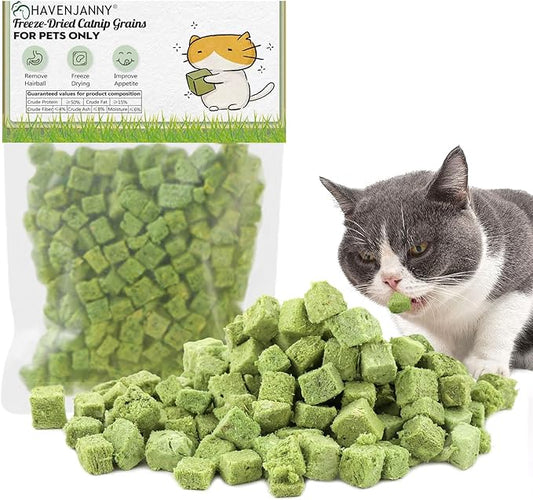120g Freezed Drying Cat Grass Treats for Cats, Cat Grass Teething Stick Snacks for Cats Hairball Removal and Teeth Cleaning