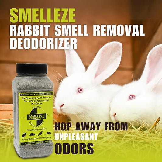 SMELLEZE Natural Rabbit Odor Eliminator Deodorizer: 2 lb. Granules Removes Urine & Poop Stench