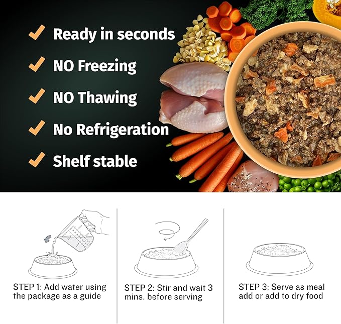 Bully Max Wet Puppy Food - Instant Fresh Dehydrated High Protein Soft Dog Food with Chicken - Healthy Growth for Small & Large Breed Puppies - 6 Dry Dog Food Pounds (Makes 16.5 lbs. of Wet Food)