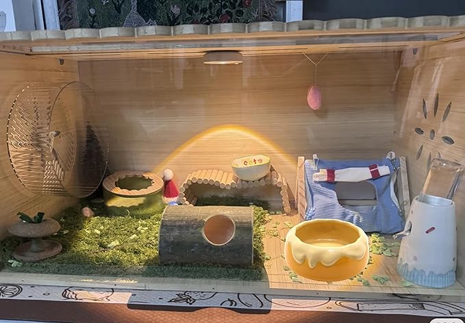 M2cbridge Ceramic Pudding Hamster Food Bowl Feeding Dish Water Bow for Guinea Pig Hedgehog Small Animal(Yellow)
