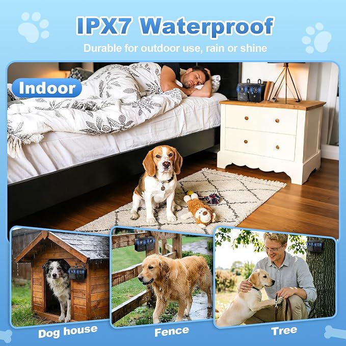 2-Pack Anti Barking Device for Dogs,Bark Deterrent Device with 3 Frequency Modes & Flashlight, Dog Barking Deterrent Devices for Stopping Barking, Jumping & Bad Behavior, Indoor Outdoor Use