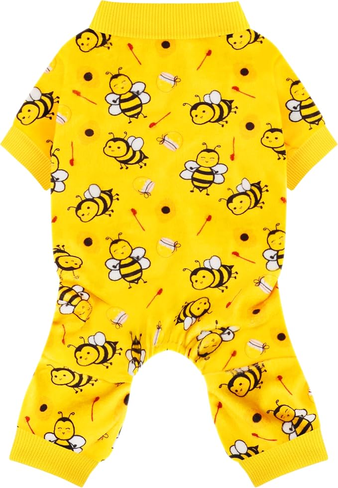 Paiaite Dog Pajamas Onesie: Comfortable Four-Legged Apparel for Small, Medium, & Large Dogs, Polyester Material for Comfort, Wrinkle Resistance, Moisture Wicking, Stretchiness Cute Bee L