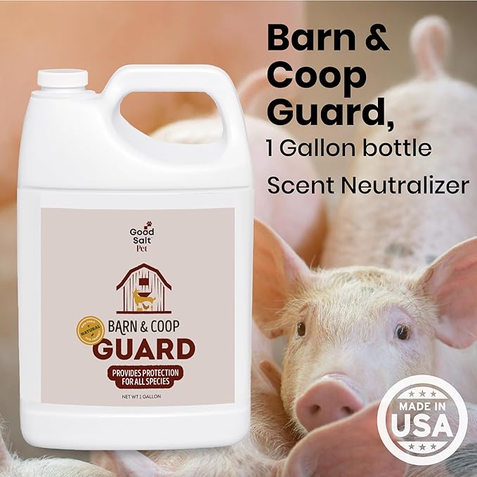 Good Salt Pet Barn & Coop Guard, Natural Animal-Friendly Scent Control Spray, Freshens Living Space and Bedding, 1 Gallon