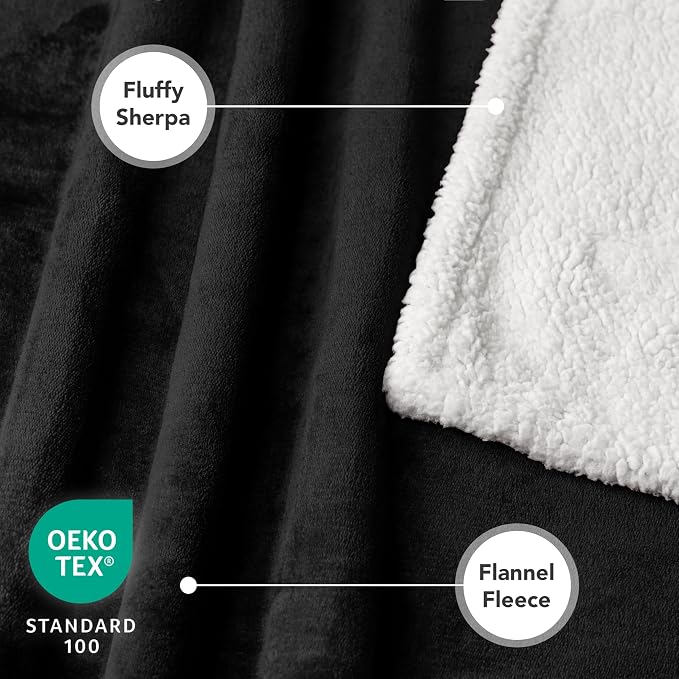 PetAmi Dog Blanket for Small Medium Dogs Cats Puppies Kittens, Soft Sherpa Fleece Pet Blanket Throw, Reversible Plush Couch Cover Protector for Crate Carrier Chair, Machine Washable, 40x29, Black
