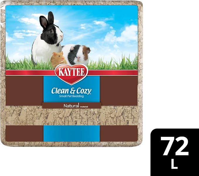 Kaytee Clean & Cozy Natural Paper Bedding, Made for Small Animals, 72 Liters