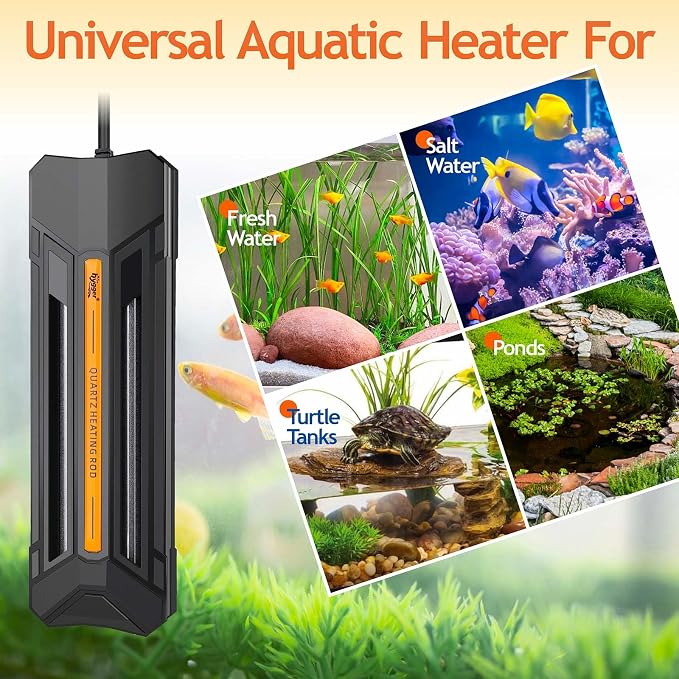hygger 800W Aquarium Heater with Controller, Adjustable & Submersible Fish Tank Heater with Digital Display Safety Triple Protection Beeping Alarm for Saltwater and Freshwater 80-220 Gallon