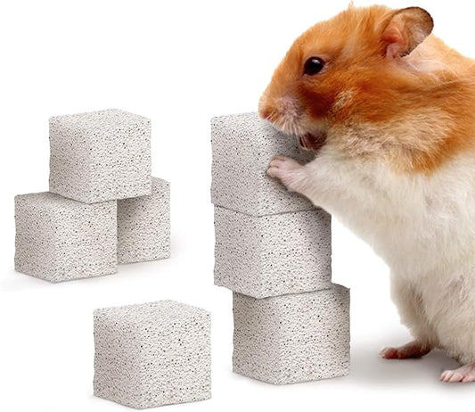 Meric CoCoo Grinding Stone for Small Pets, Lava Rocks, Trims Rodent Teeth, Smooths Claws, Adds Calcium to Diet, Chew Toys for Rabbits, Chinchillas, Rats, Mice, Hamsters & Guinea Pigs (10 Pieces)