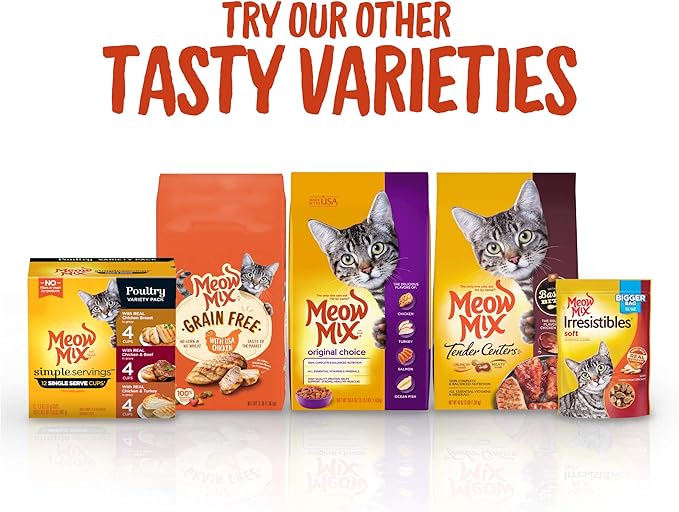 Meow Mix Tender Centers Basted Bites Chicken and Tuna Flavor, 3 Lb (Pack of 2)