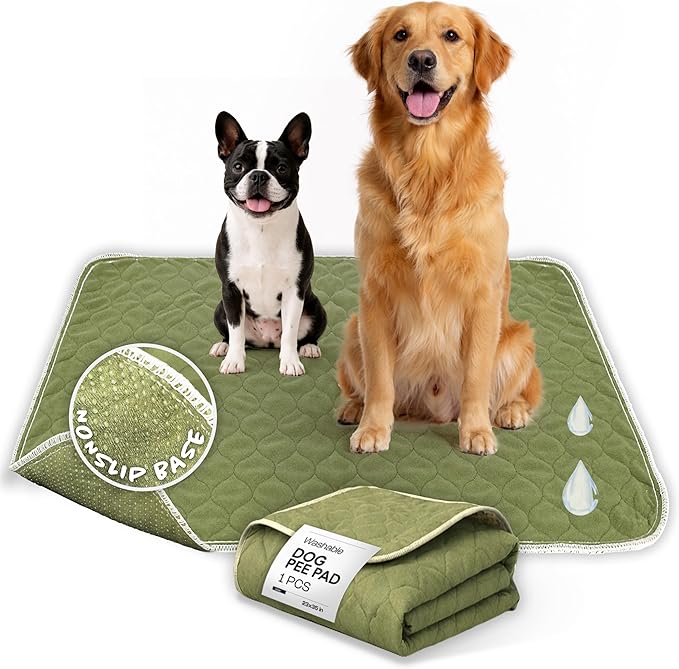 Washable Pee Pads for Dogs 23x35 – Reusable Puppy Pads for Pee Potty Training & Indoor Dog Potty – Nonslip & Large Waterproof Pet Mat, Whelping Pad