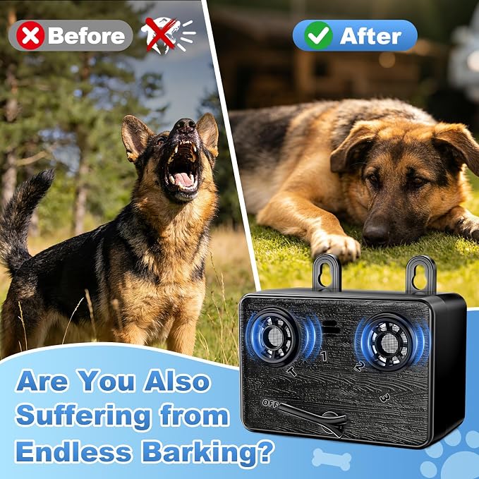 2-Pack Anti Barking Device for Dogs,Bark Deterrent Device with 3 Frequency Modes & Flashlight, Dog Barking Deterrent Devices for Stopping Barking, Jumping & Bad Behavior, Indoor Outdoor Use