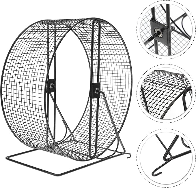 UKCOCO Hamster Exercise Wheel- Metal Hamster Wheel Running, Wire Mesh Gerbil Toy with Bracket, Silent Jogging for s Squirrel