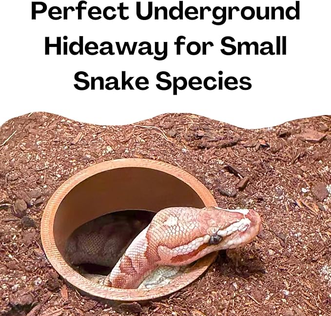 Reptile Underground Cave Viewing Hide | Hognose Snake Leopard Gecko Hide Habitat Tank Enrichment | Reptile Decoration Accessories Supplies Toys Ornaments