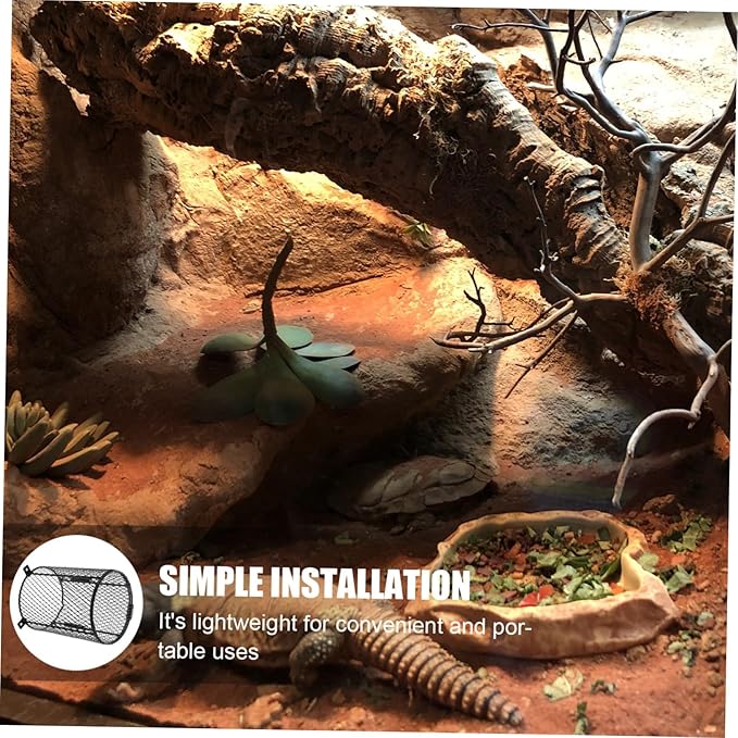 Anti-Scald Heating Lamp Mesh Cover for Reptiles Adjustable Protector Cage for PET Lizards and Turtles Easy Installation for Reptile Tanks