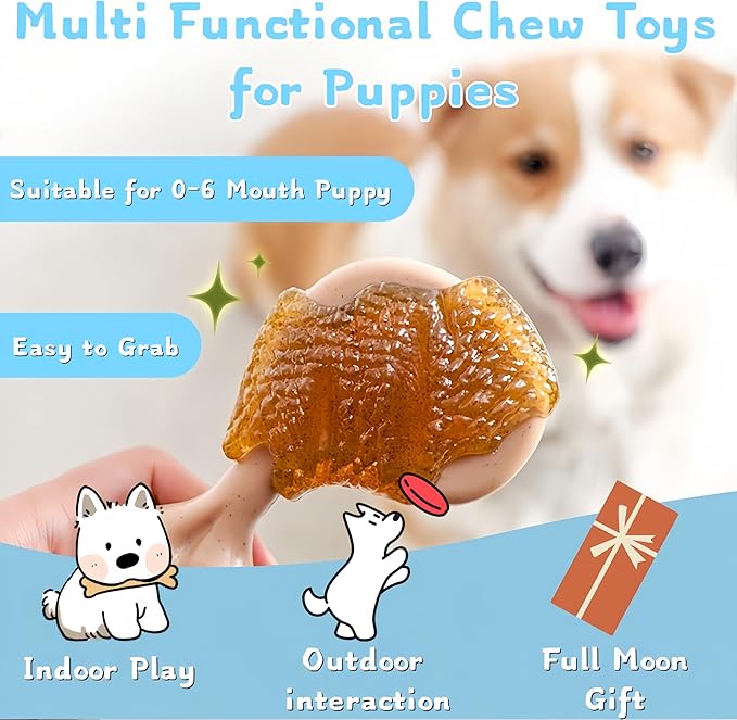 Scented Puppy Teething Toys: Natural Puppies Chew Toys to Clean Teeth or Relieve Boredom - Birthday Gift Chew Toys for Dogs (Puppy 5-18lbs, Old Hand)