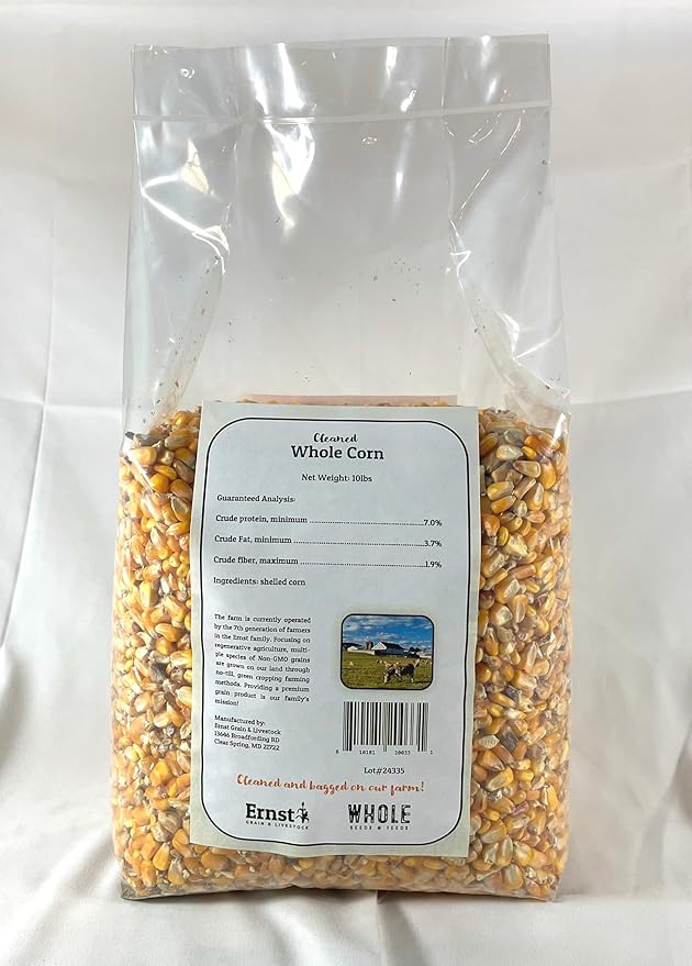 Ernst Grain & Livestock Whole Corn – Perfect Feed for Deer, Squirrels, Chickens, Ducks, Rabbits, Geese, and More! 10lbs