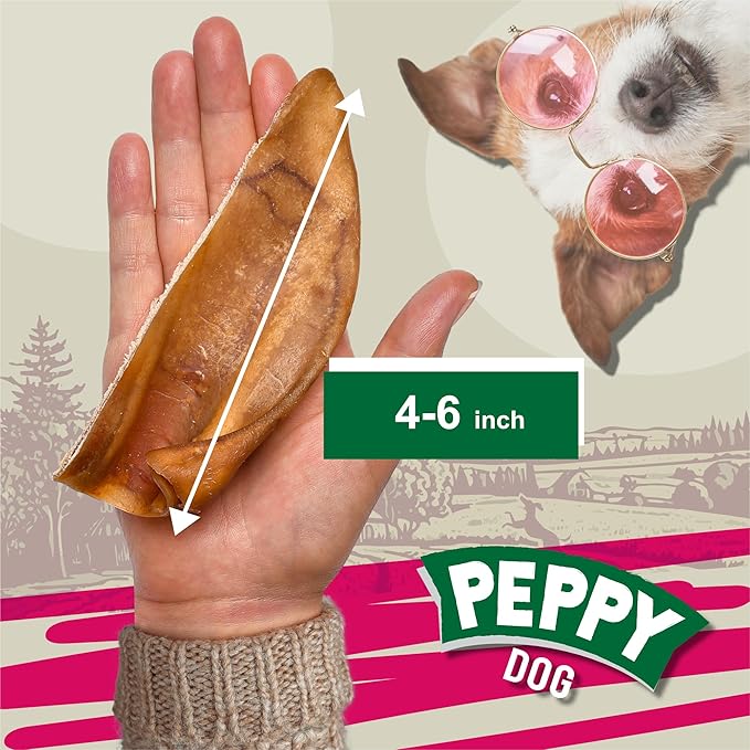 Healthy Half Pig Ears 50 pcs | Natural Dog Treats | Rawhide Alternative | Single Ingredient Chews | Grain-Free | Dental Snack for All Breeds | Long-Lasting Pet Chew
