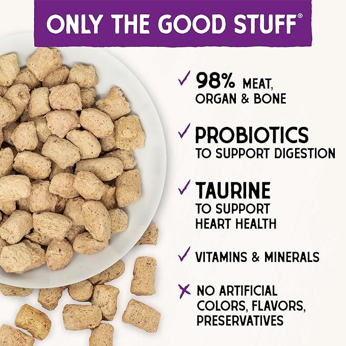 Stella & Chewy's Freeze-Dried Raw Cat Dinner Morsels - Premium Salmon & Chicken Recipe with 98% Wild-Caught & Cage-Free Protein - Natural Grain-Free Cat & Kitten Food - Made in USA - 1 oz (Pack of 6)