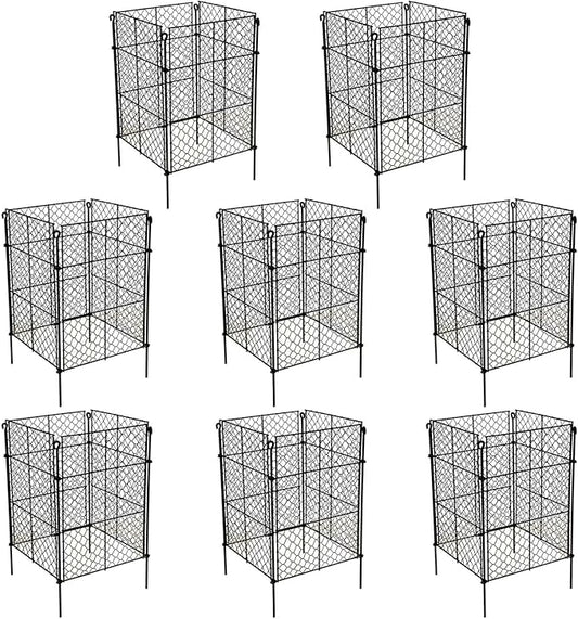 8 Pack Plant Protectors from Animals, 32Pcs DIY Plant Cages 12.6"x12.6"x16", Chicken Wire Garden Animal Barrier, Keep Rabbits & Chipmunks Out for Vegetables, Shrubs & New Plants
