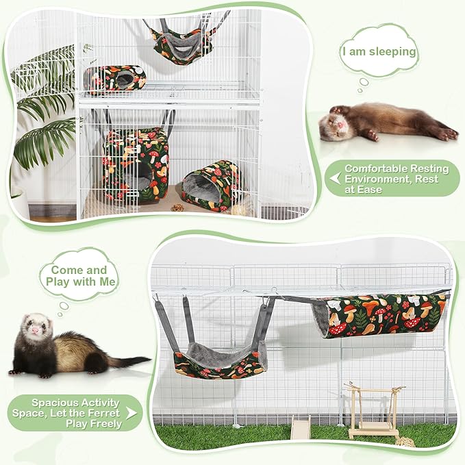 Ferret Hammock 8 Pack Guinea Pig Hammock Washable Rat Chinchilla Hammock Hamster Cage Accessories Cozy Ferret Bed Toys for Small Animals Pet Sugar Glider