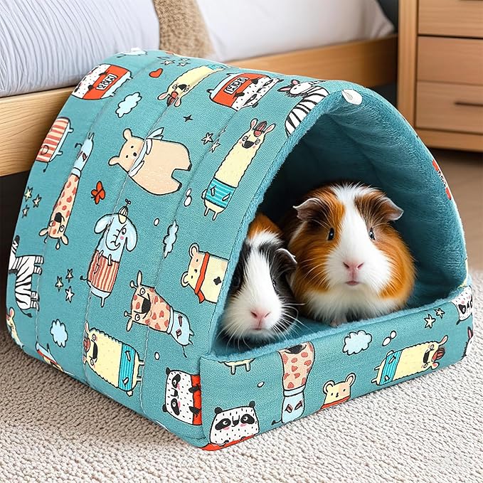 UPINS Guinea Pig Hideout,Guinea Pig Bed Houses Washable Small Animal House Cage Accessories for Dwarf Rabbits Chinchillas Hamsters Hedgehogs Ferrets Bearded Dragons and Rats