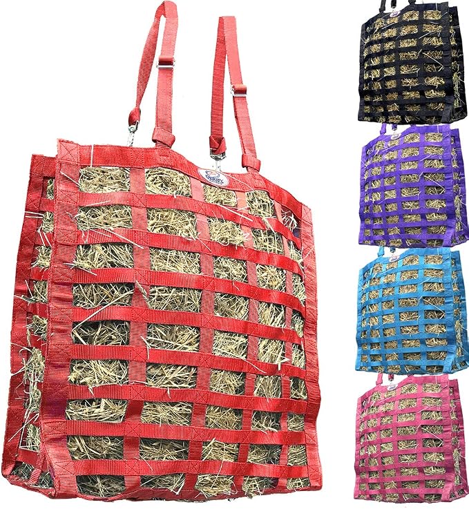 Derby Originals Supreme 4-Sided Slow Feed Hay Bag – Patented, 1-Year Warranty, 3.5" & 1.75" Openings