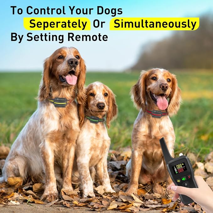 PetJoy Automatic Bark Collar for Dogs - Shock Collar with Remote and Auto Modes, Bark Training Combo - Level 1-5, 3300 Ft Range