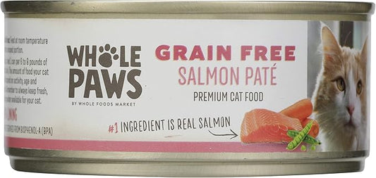 Whole Paws, Grain-Free Wet Cat Food, Salmon Paté Loaf Recipe, 5.5 Ounce