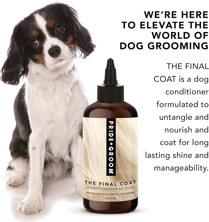 Pride and Groom The Final Coat | Grooming Conditioner that Extends the Life of a Groom | Tearless All Natural Ingredients that Untangle, Nourish, and Add Shine for All Dogs – 16oz (Pack of 2)