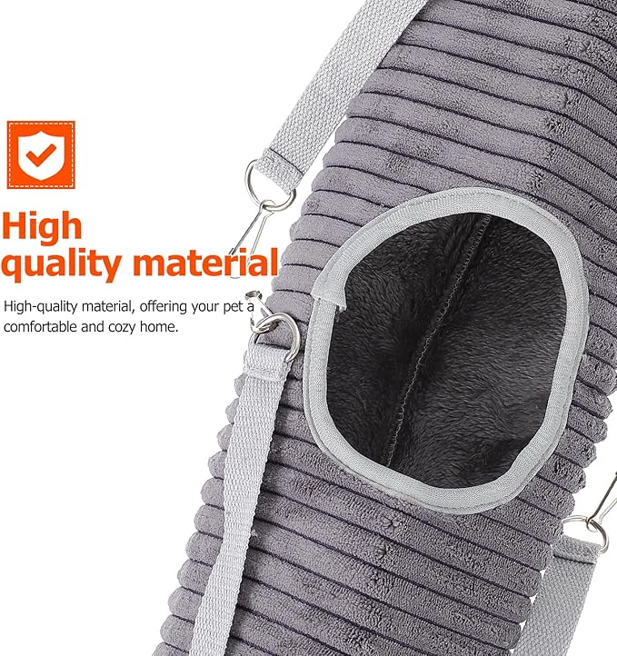 DOITOOL Pet Ferret Tunnel Hammock Gray Hanging Sleeping Bed for Hamster Mouse Squirrel Small Animals Cage Accessory