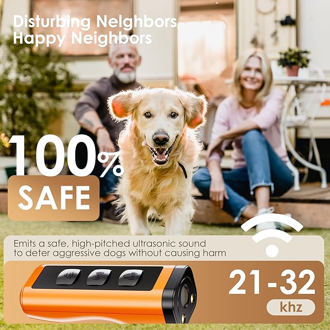 VUL Dog Bark Deterrent Device, Ultrasonic Anti Barking Device for Dogs Up to 50ft, Humane Dog Training Tool, Stops Barking, Chewing & Bad Behavior, No Shock, Alternative to Bark Colla
