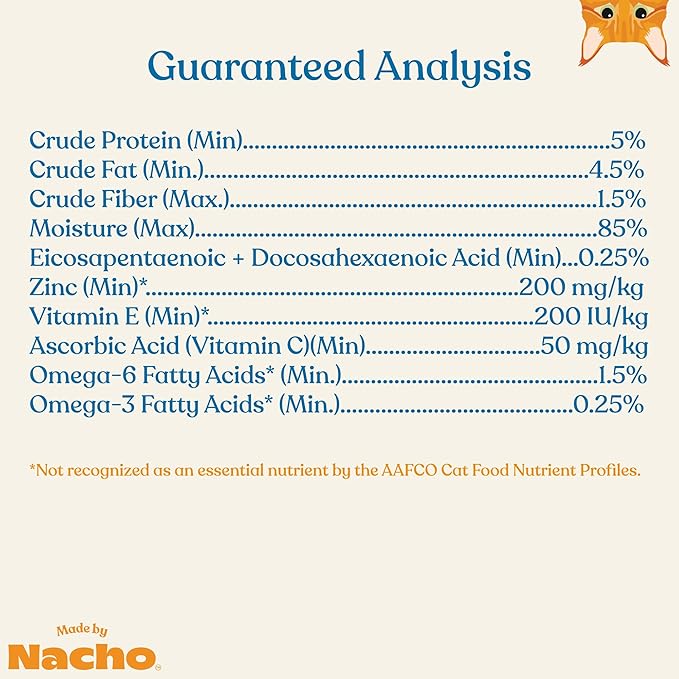 Made by Nacho Immune Support Cage-Free Chicken Puree, Meal Topper for Cat Food with Bone Broth, Add Immune System Support to Pet Kibble, Limited Ingredients, 1.4 oz. Each, 18 Count