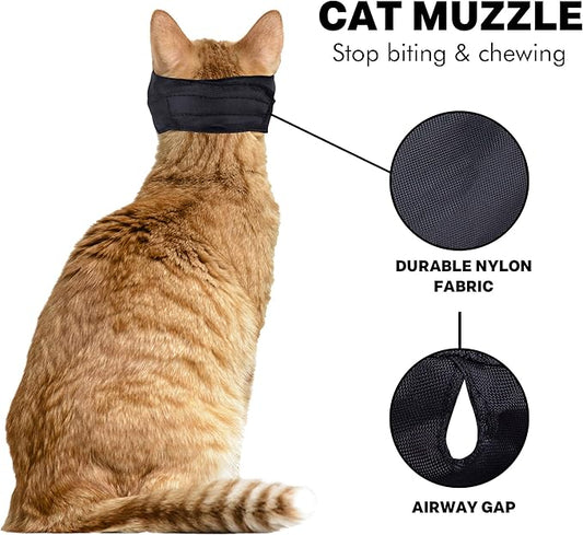 Downtown Pet Supply - Cat Muzzle for Grooming - Gentle and Soft Muzzle - Cat Grooming Supplies - Nylon - Medium