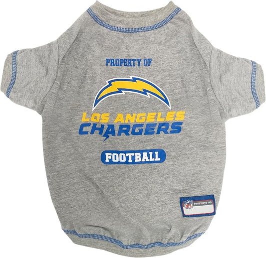 NFL Los Angeles Chargers Dog T-shirt X-Large. - Licensed Shirt for Pets Team Colored with Team Logos- Premium Stretchable Materials for the comfort of your Dog & Cat