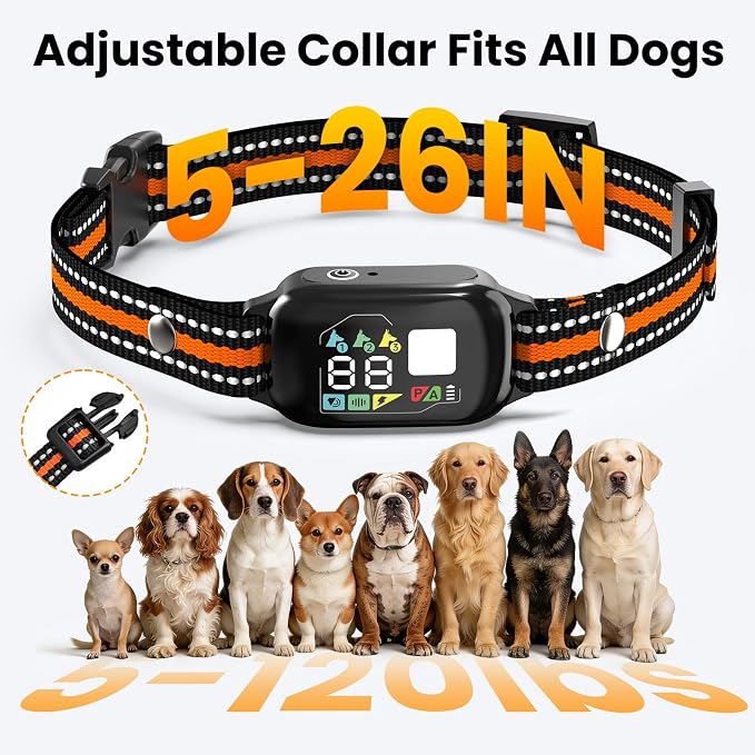 2 in 1 Dog Bark & Shock Collar 2 Pack - 4500FT Training Collar with Remote, Anti Bark & 3 Training Modes Tone Vibration Safe Shock, IP67 Waterproof, Portable Collar Set for 5-120lbs Dogs
