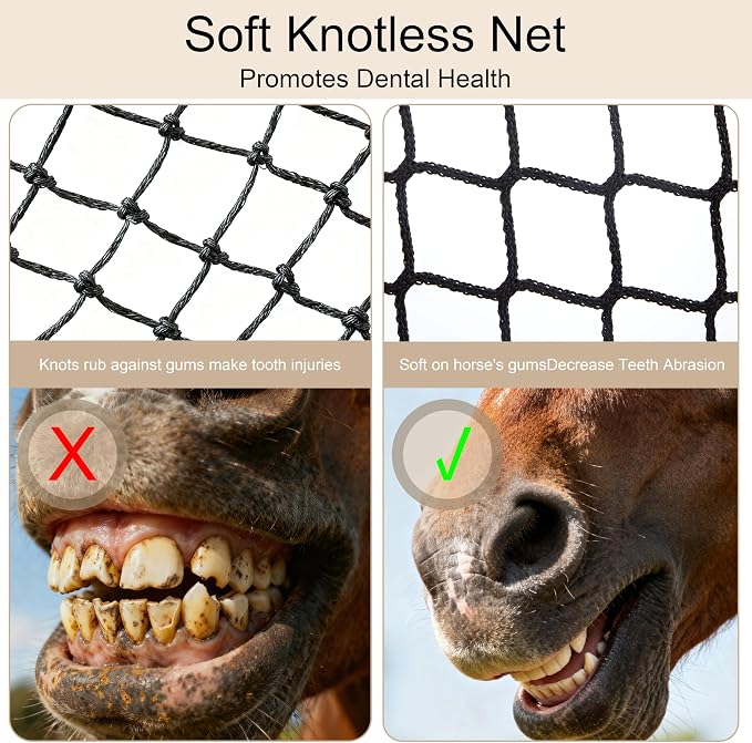 Martx 5X5ft Round Bale Hay Net for Horses Slow Feed,Knotless-Livestock Slow Feed Hay,Fits 4x4 5x5 6x6 Round Bales,Heavy Duty &1.5inch Holes Feeder Nets for Horses Goats Cattle Reduce Waste