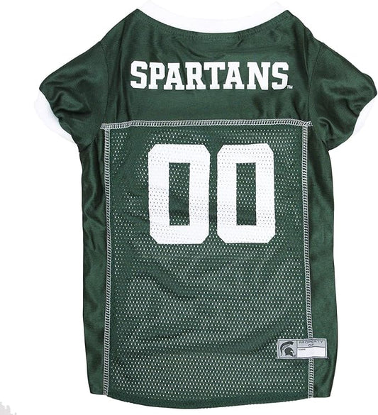 Pets First NCAA College Michigan State Spartans Mesh Jersey for DOGS & CATS, Large. Licensed Dog Jersey with your Favorite Football/Basketball College Team