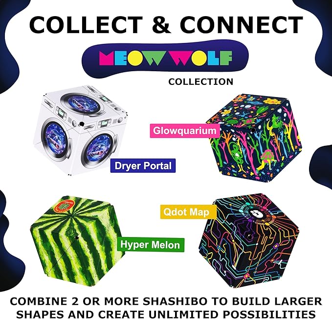 Shashibo Shape Shifting Box - Award-Winning STEM Fidget Toy with Ultra Strong Magnets - Puzzle Cube Transforms Into 100+ Shapes, Perfect Sensory Gift for Kids, Teens, and Adults (Dryer Portal)