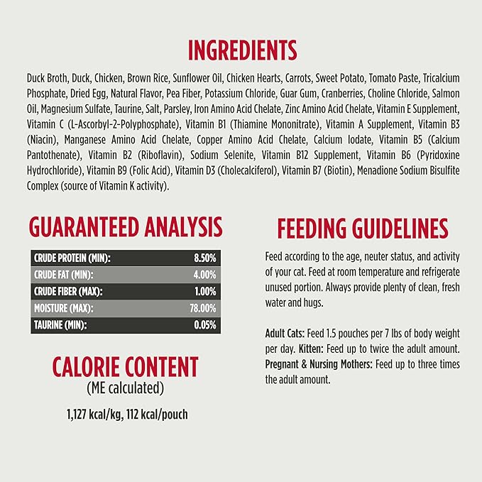 Nulo Gently Cooked Meals Duck & Chicken Shelf Stable Fresh Cat Food 3.5-oz Pouch Case of 24
