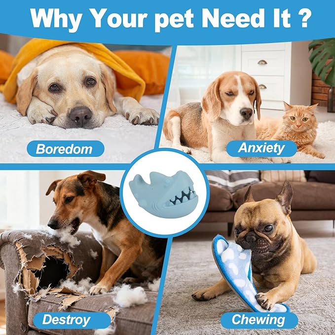 Durable Natural Rubber Dog Chew Toys for Aggressive Chewers, Treat Dispensing Dog Toys, Interactive Enrichment Toy to Keep Dogs Busy, Mental Stimulation, Clean Teeth