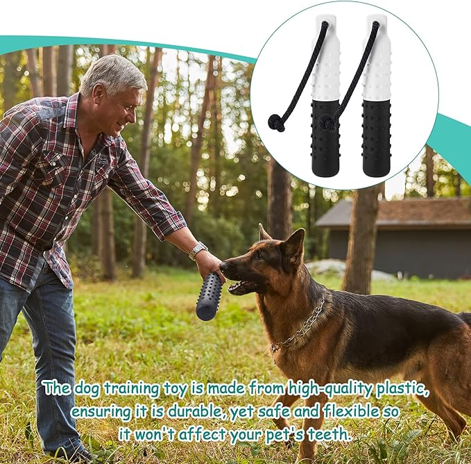 Blueweenly 6 Pcs Dog Bumper Toy for Water Retrieving Plastic Puppy Training Dummy Dog Float Toy Lightweight for Float on The Water Pool Outdoor Training Hunting Fetching (Black and White)