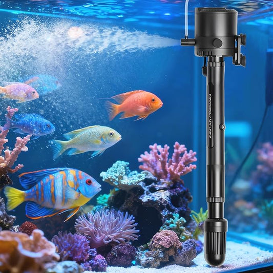 Internal Aquarium Filter for Tall Deep Tanks, 18" 210 GPH Submersible Fish Tank Filter with Sponge Filtration, Quiet Strong Flow for 40-120 Gallon Aquariums