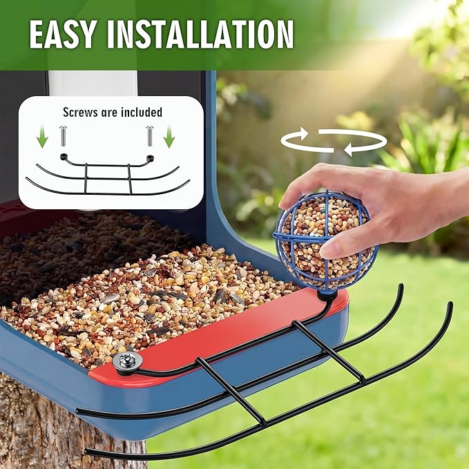 Hohean Metal Perch Extender Compatible with Bird Buddy Smart Feeder - Weatherproof Fan Shaped Perch Accessory with Installation Screws, Ideal for Multiple & Clear Bird Photos