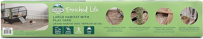Oxbow Enriched Life Small Animal Accessories - Habitat with Play Yard for Dwarf Rabbits & Guinea Pigs (Large)