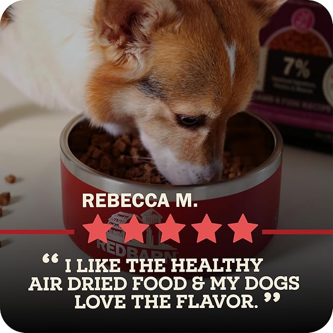 Redbarn Powerfood Air Dried Dog Food - 96% Chicken & Chicken Organs - High Protein Grain-Free Non-GMO Premium Dry Full Feed or Topper Made in USA with Omega 3 Salmon Oil Flaxseed - 5lb