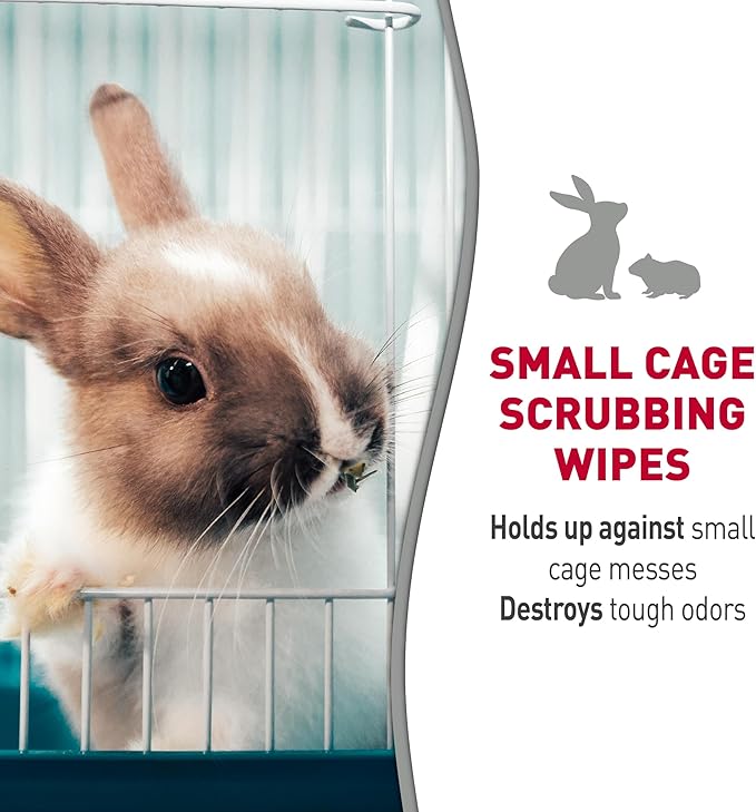 Nature's Miracle Small Animal Cage Cleaner & 30 Count Scrubbing Wipes Bundle