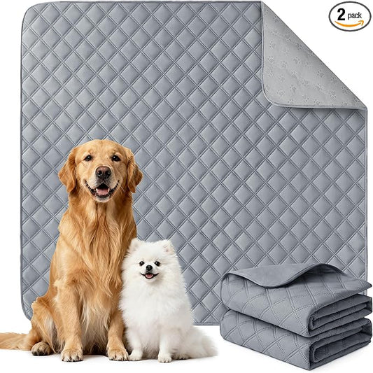 Eterish Reusable Washable Pee Pads for Dogs Extra Large 48'' x 60'' 2 Pack, Absorbent Pet Puppy Dog Training Pads Non-Slip, Waterproof Whelping Potty Pads for Dogs Leak-Proof