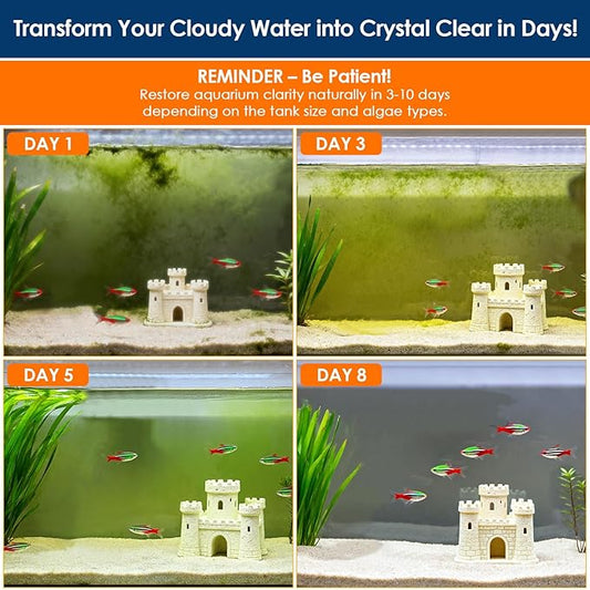 AquaMiracle Aquarium Filter with U - V Light & Filter Sponge, Fish Tank Filter with Timer for Green Water, Turtle Filter with Aeration & Rainfall Mode for Aquarium 80-200 Gallon