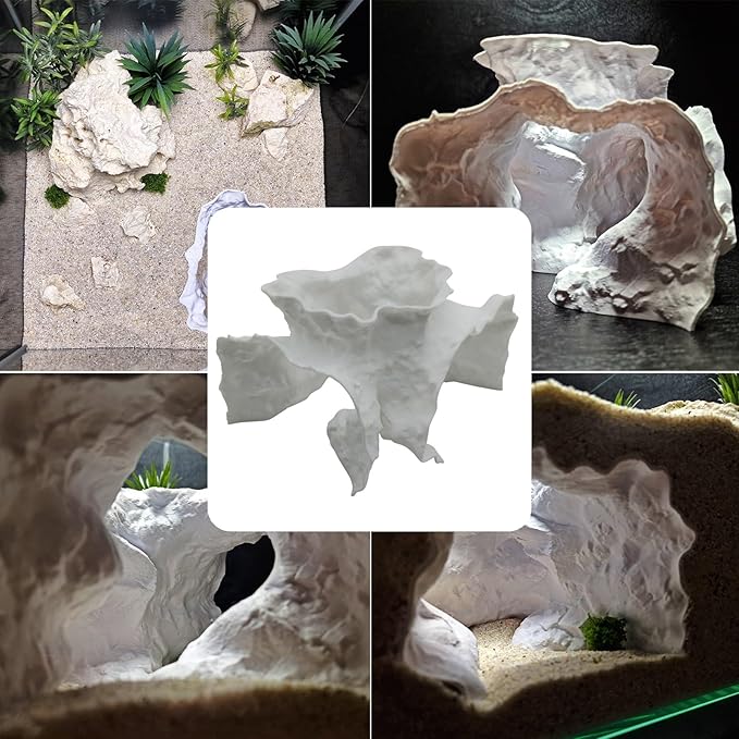 Aquarium Accessories, Fish Tanks Decoration Cottage Ornament for Fish Tanks Landscape Hideouts Cave Decors Bettas House Cave Ornament for Landscapes