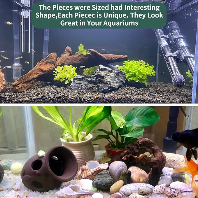Hamiledyi Natural Large Driftwood for Aquarium 12-18 Inch Driftwood Branches Fish Tank Decoration Reptile Toy Assorted Size Reptile Habitat Decor Wood for Lizad (1 Pack)